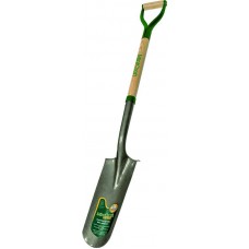 Mintcraft Drain Spade Shovel, 6 in W x 16 in L, 30 in Wood D-Grip Handle, Lacquered and Tumble   